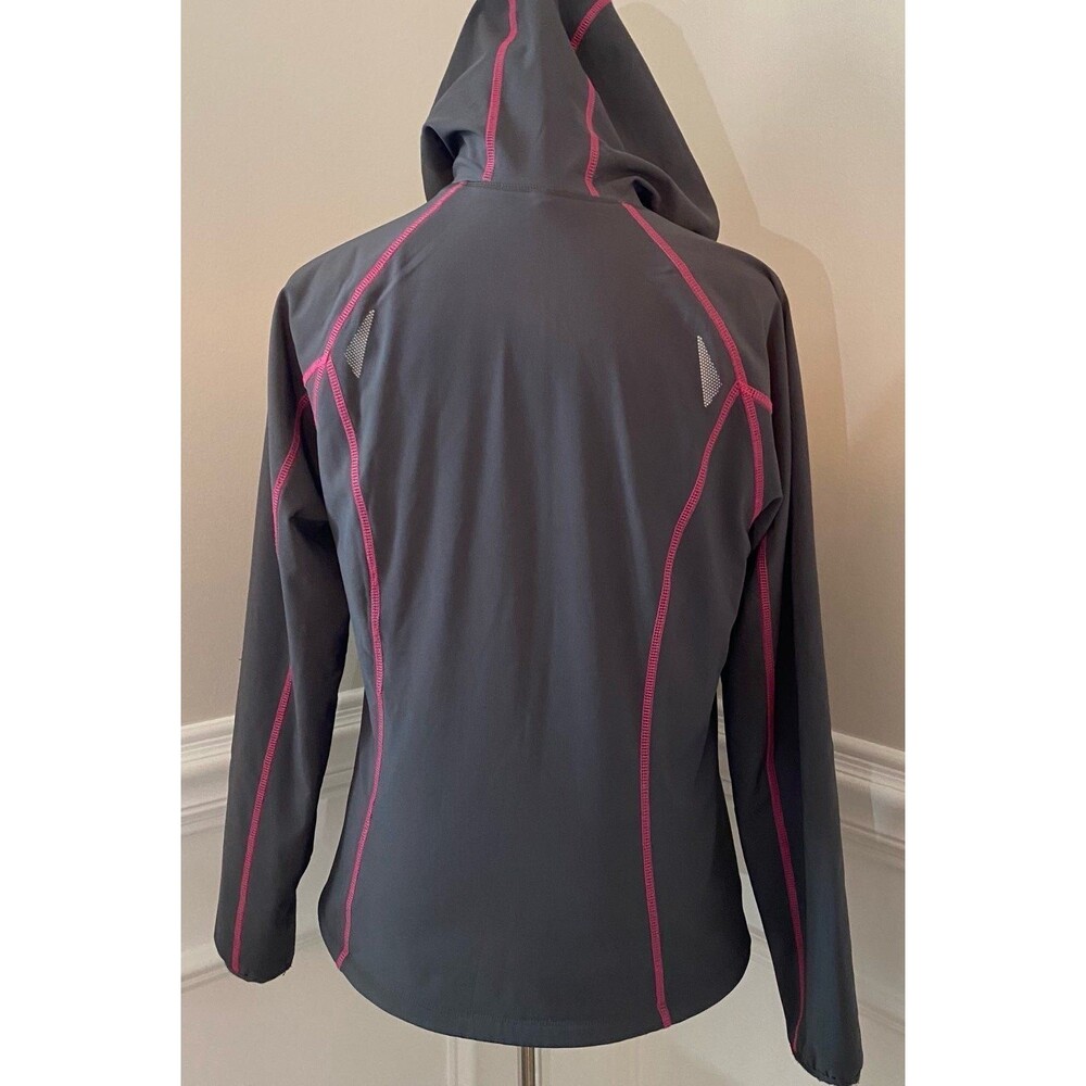 Eddie Bauer Jacket Women's Size M Gray Pink Fleece Soft Shell Full Zip Hooded - Picture 3 of 9